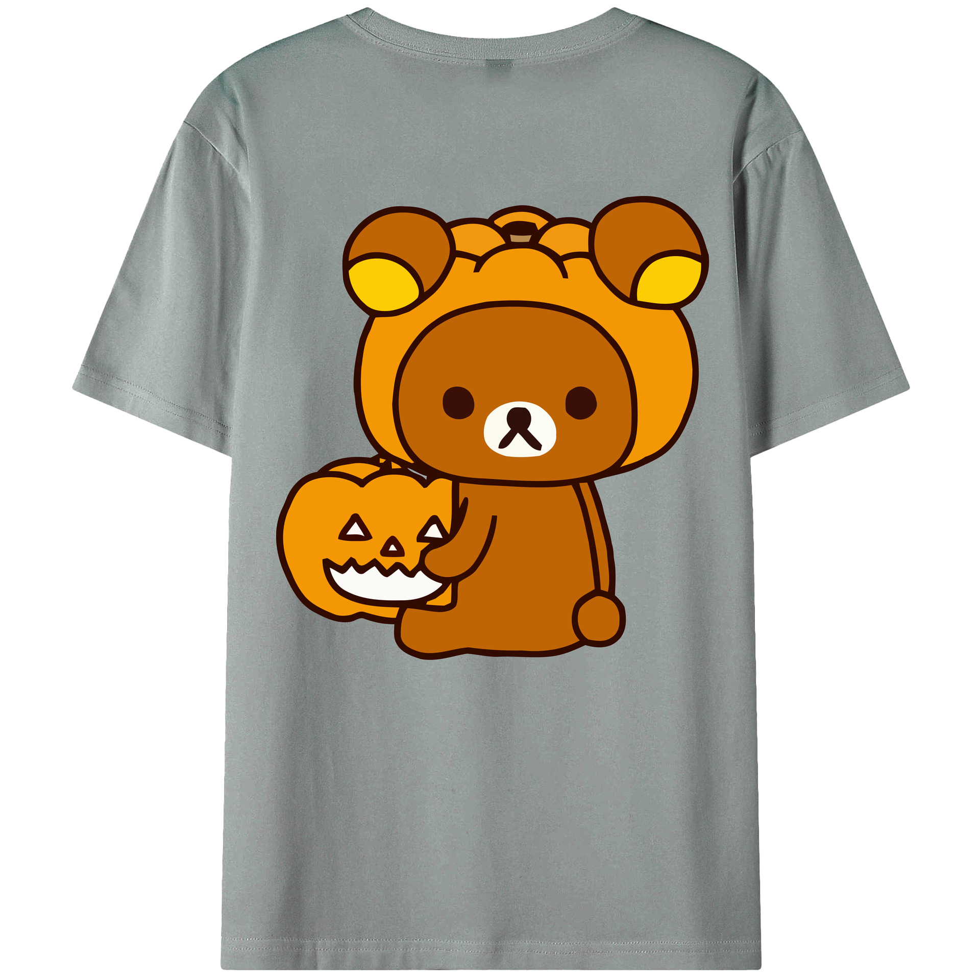 （画像用） リラックマ リラックマ キイロイトリ Rilakkuma Korilakkuma Kiiroitori 綿100％ メンズ半袖Tシャツ（バックプリント） 通気性